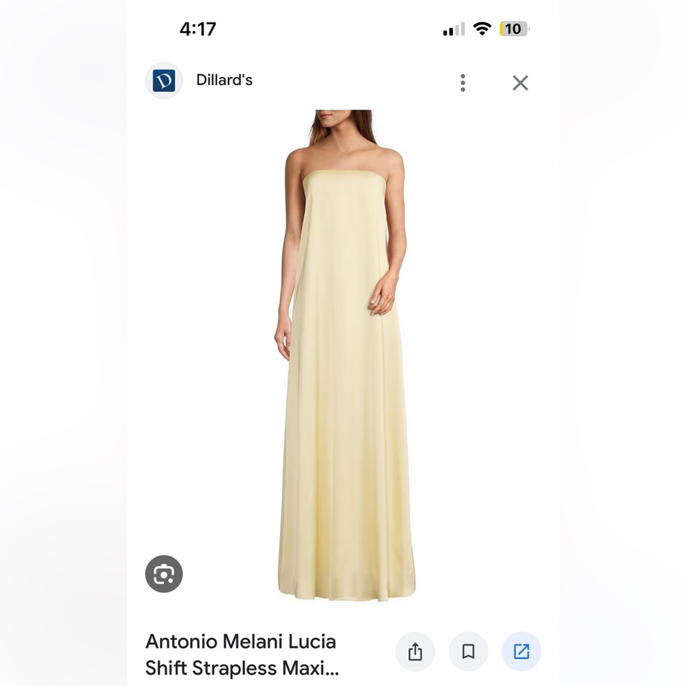 Antonio Melani Yellow Strapless Dress BRAND NEW! Doesn’t fit and non returnable